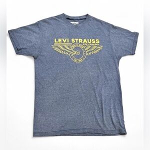 Levi's Heather Blue Tee with Yellow Graphic Size Medium